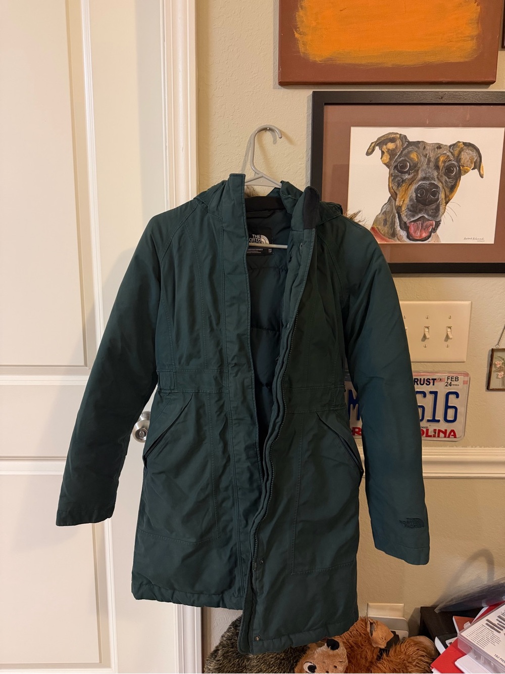 The North Face Women's Dark Green Insulated Parka Jacket